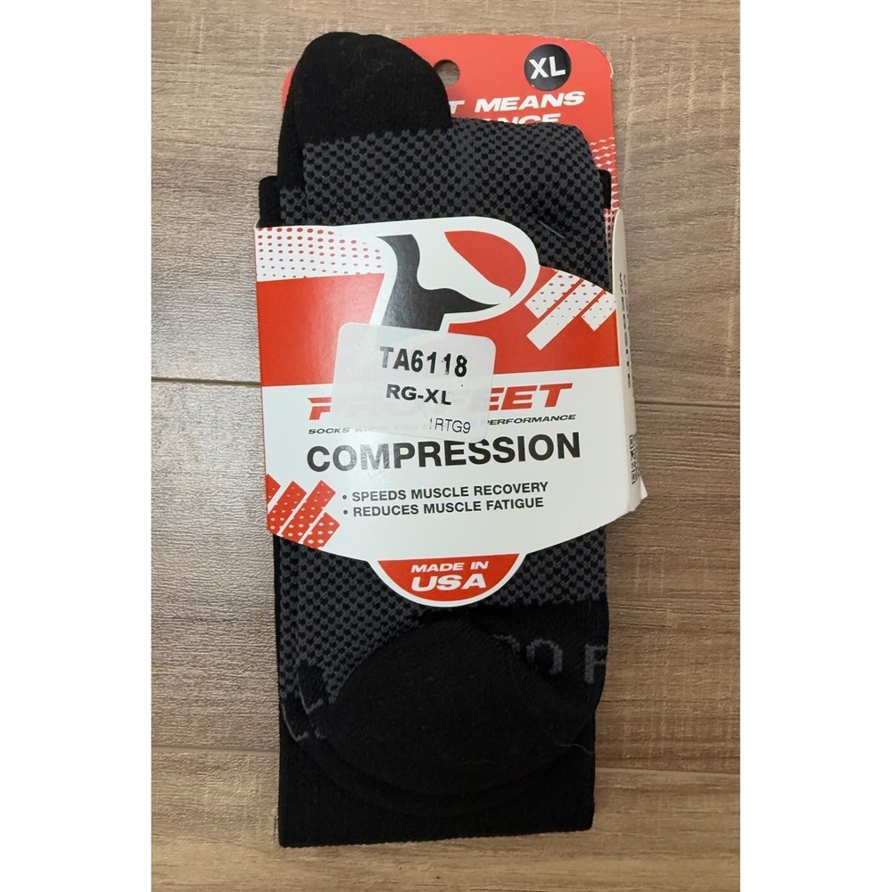 ProFeet Multi Sport Maximum Performance‎ Over The Calf Socks Black Size 13-16 XL